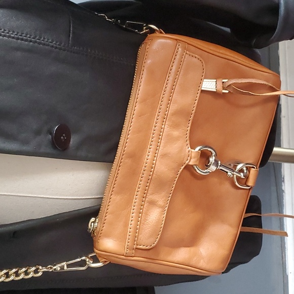 Rebecca minkoff tan leather crossbody bag purse - Picture 3 of 11